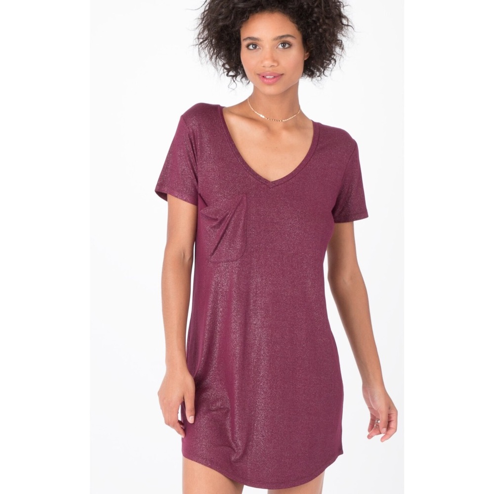 The Shimmer Pocket Tee Dress